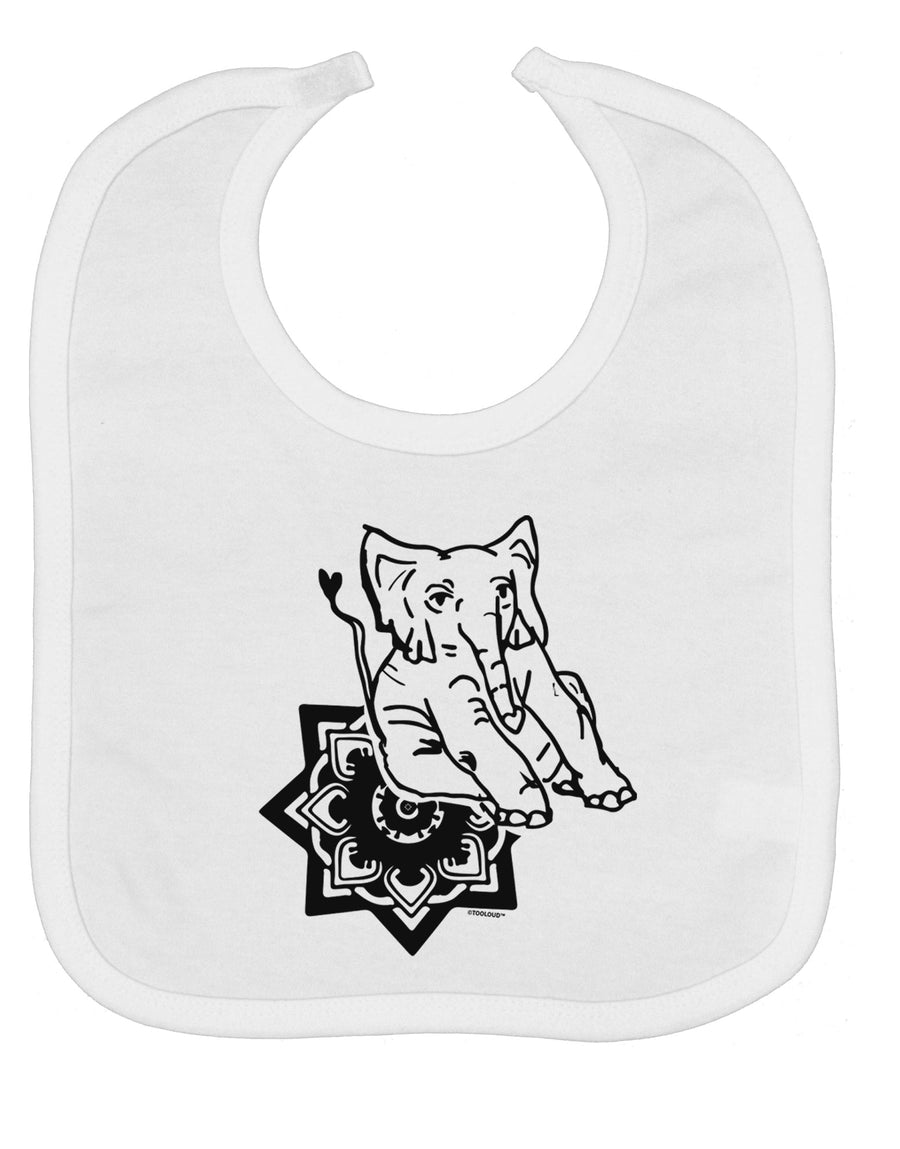 TooLoud Mandala Baby Elephant Baby Bib