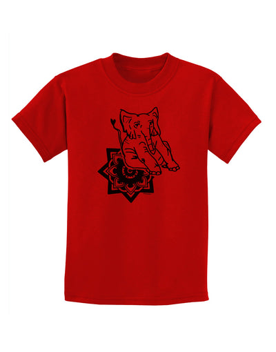 TooLoud Mandala Baby Elephant Childrens T-Shirt-Childrens T-Shirt-TooLoud-Red-X-Small-Davson Sales