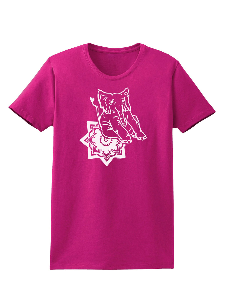 TooLoud Mandala Baby Elephant Womens Dark T-Shirt-Womens T-Shirt-TooLoud-Black-X-Small-Davson Sales