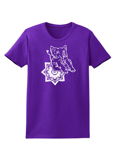 TooLoud Mandala Baby Elephant Womens Dark T-Shirt-Womens T-Shirt-TooLoud-Purple-X-Small-Davson Sales