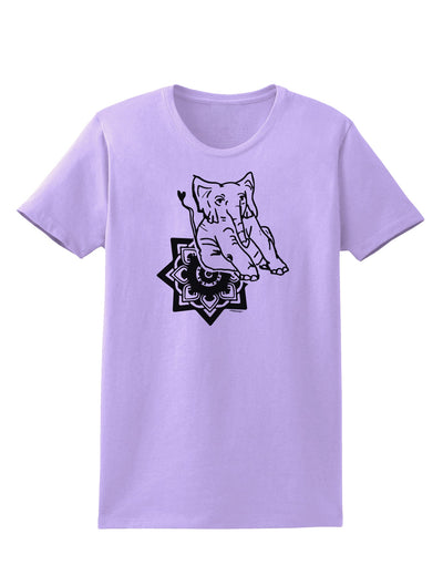 TooLoud Mandala Baby Elephant Womens T-Shirt-Womens T-Shirt-TooLoud-Lavender-X-Small-Davson Sales