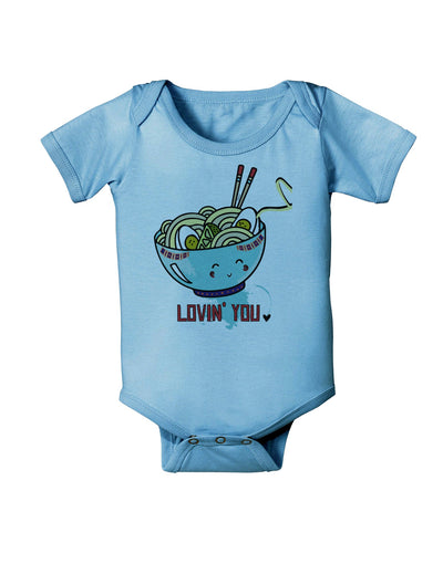 TooLoud Matching Lovin You Blue Pho Bowl Baby Romper Bodysuit-Baby Romper-TooLoud-LightBlue-06-Months-Davson Sales