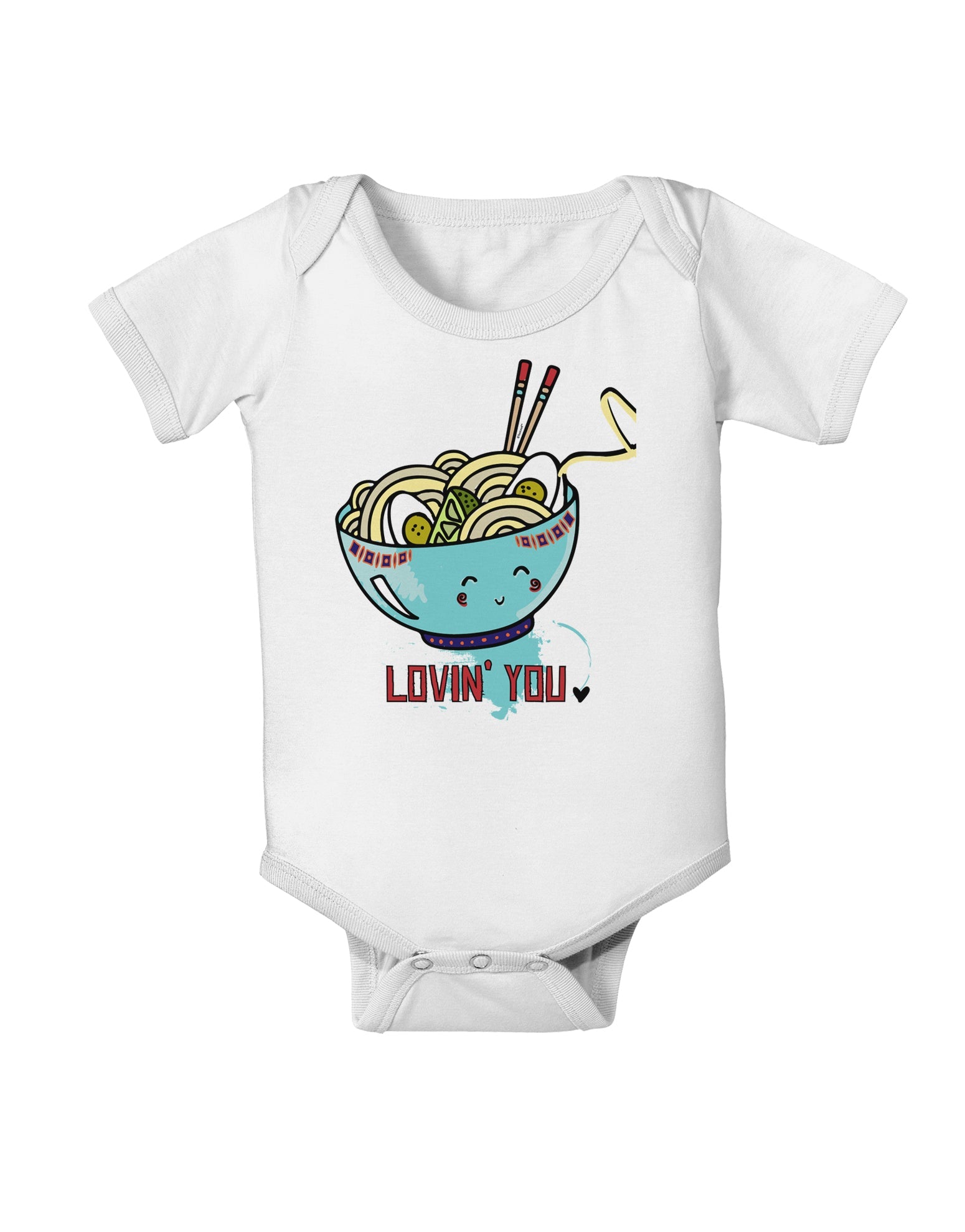 TooLoud Matching Lovin You Blue Pho Bowl Baby Romper Bodysuit-Baby Romper-TooLoud-White-06-Months-Davson Sales