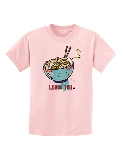 TooLoud Matching Lovin You Blue Pho Bowl Childrens T-Shirt-Childrens T-Shirt-TooLoud-PalePink-X-Small-Davson Sales