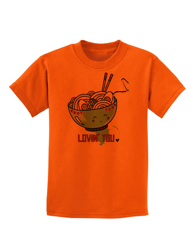 TooLoud Matching Lovin You Blue Pho Bowl Childrens T-Shirt-Childrens T-Shirt-TooLoud-Orange-X-Small-Davson Sales