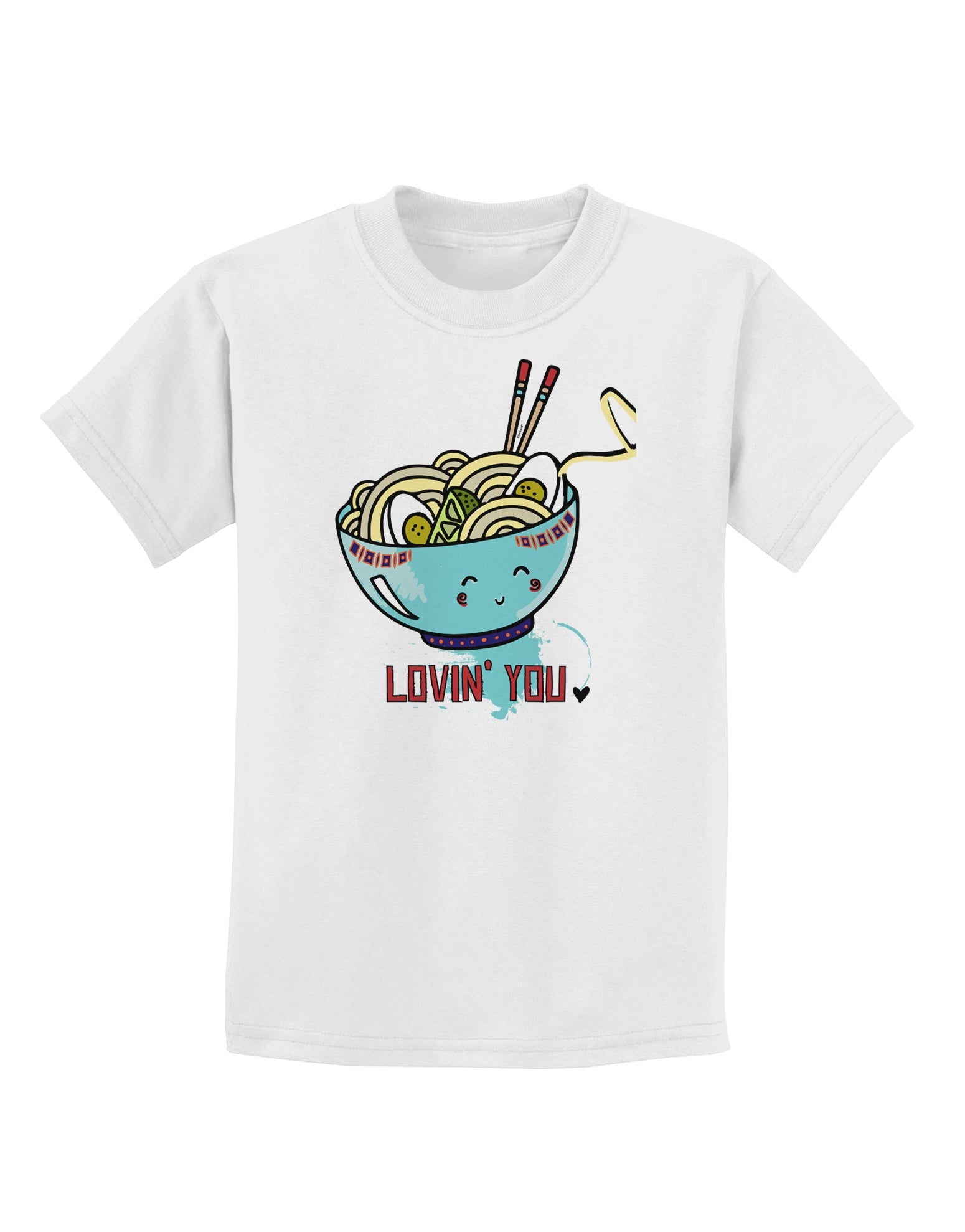 TooLoud Matching Lovin You Blue Pho Bowl Childrens T-Shirt-Childrens T-Shirt-TooLoud-White-X-Small-Davson Sales