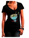 TooLoud Matching Lovin You Blue Pho Bowl Dark Womens V-Neck Dark T-Shirt-Womens V-Neck T-Shirts-TooLoud-Black-Juniors Fitted Small-Davson Sales