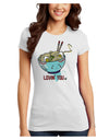 TooLoud Matching Lovin You Blue Pho Bowl Juniors Petite T-Shirt-Womens T-Shirt-TooLoud-White-Juniors Fitted X-Small-Davson Sales