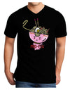 TooLoud Matching Pho Eva Pink Pho Bowl Adult Dark V-Neck T-Shirt-Mens V-Neck T-Shirt-TooLoud-Black-Small-Davson Sales