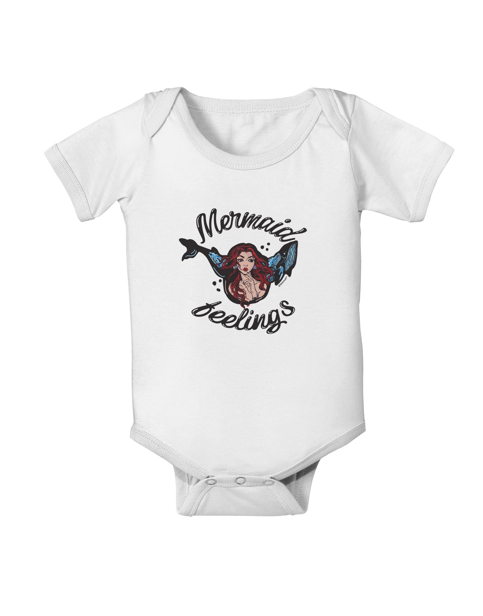 TooLoud Mermaid Feelings Baby Romper Bodysuit-Baby Romper-TooLoud-White-06-Months-Davson Sales