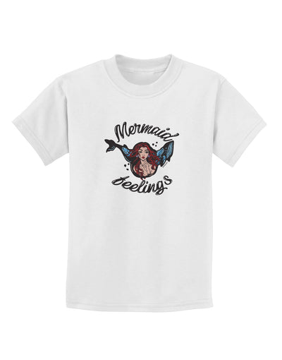 TooLoud Mermaid Feelings Childrens T-Shirt-Childrens T-Shirt-TooLoud-White-X-Small-Davson Sales