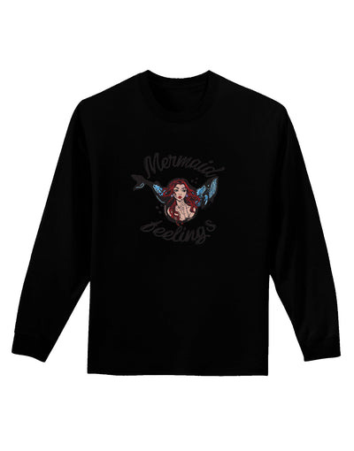 TooLoud Mermaid Feelings Dark Adult Long Sleeve Dark T-Shirt-Long Sleeve Shirt-TooLoud-Black-Small-Davson Sales