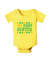 TooLoud My First Easter - Yellow Blue Green Eggs Baby Romper Bodysuit-Baby Romper-TooLoud-Yellow-06-Months-Davson Sales