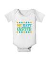 TooLoud My First Easter - Yellow Blue Green Eggs Baby Romper Bodysuit-Baby Romper-TooLoud-White-06-Months-Davson Sales