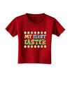 TooLoud My First Easter - Yellow Blue Green Eggs Toddler T-Shirt Dark-Toddler T-Shirt-TooLoud-Red-2T-Davson Sales