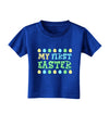 TooLoud My First Easter - Yellow Blue Green Eggs Toddler T-Shirt Dark-Toddler T-Shirt-TooLoud-Royal-Blue-2T-Davson Sales