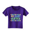 TooLoud My First Easter - Yellow Blue Green Eggs Toddler T-Shirt Dark-Toddler T-Shirt-TooLoud-Purple-2T-Davson Sales