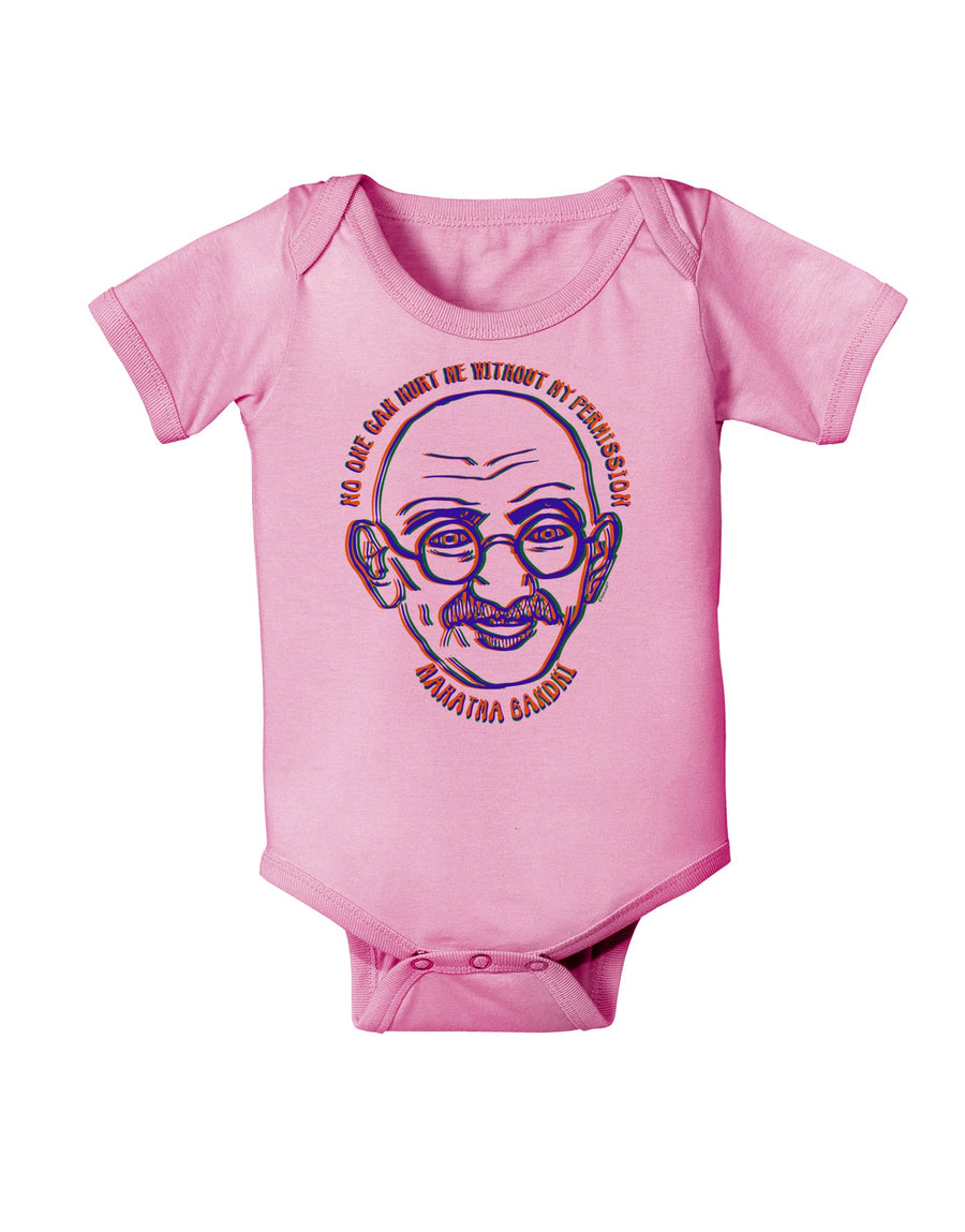 TooLoud No one can hurt me without my permission Ghandi Baby Romper Bodysuit-Baby Romper-TooLoud-White-06-Months-Davson Sales