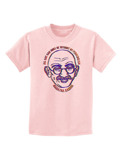 TooLoud No one can hurt me without my permission Ghandi Childrens T-Shirt-Childrens T-Shirt-TooLoud-PalePink-X-Small-Davson Sales