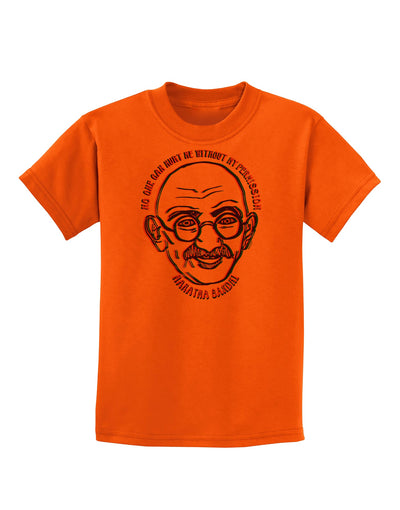 TooLoud No one can hurt me without my permission Ghandi Childrens T-Shirt-Childrens T-Shirt-TooLoud-Orange-X-Small-Davson Sales