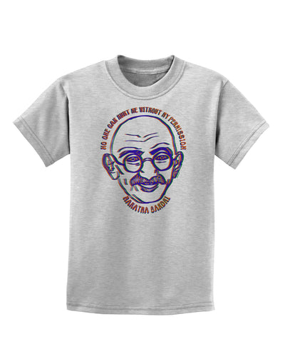 TooLoud No one can hurt me without my permission Ghandi Childrens T-Shirt-Childrens T-Shirt-TooLoud-AshGray-X-Small-Davson Sales