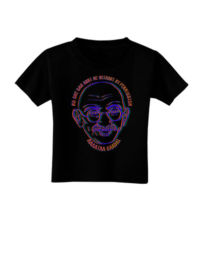 TooLoud No one can hurt me without my permission Ghandi Dark Toddler T-Shirt Dark-Toddler T-shirt-TooLoud-Black-2T-Davson Sales