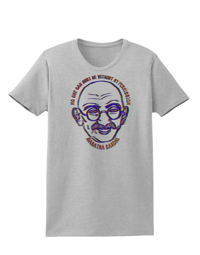 TooLoud No one can hurt me without my permission Ghandi Womens T-Shirt-Womens T-Shirt-TooLoud-AshGray-X-Small-Davson Sales
