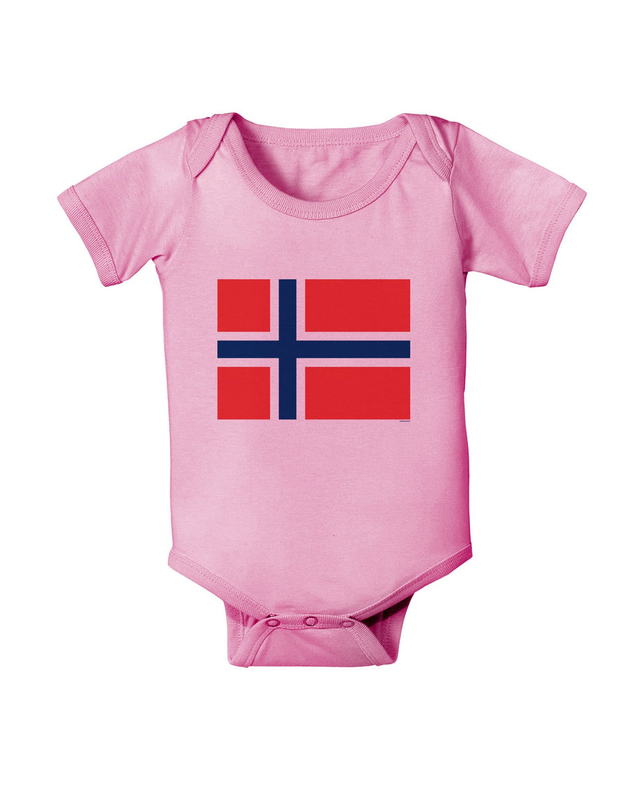 TooLoud Norwegian Flag Baby Romper Bodysuit-Baby Romper-TooLoud-White-06-Months-Davson Sales
