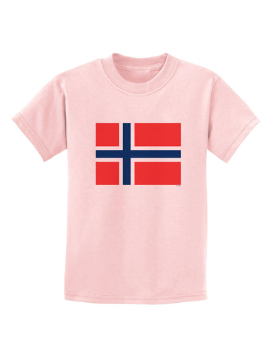 TooLoud Norwegian Flag Childrens T-Shirt-Childrens T-Shirt-TooLoud-PalePink-X-Small-Davson Sales