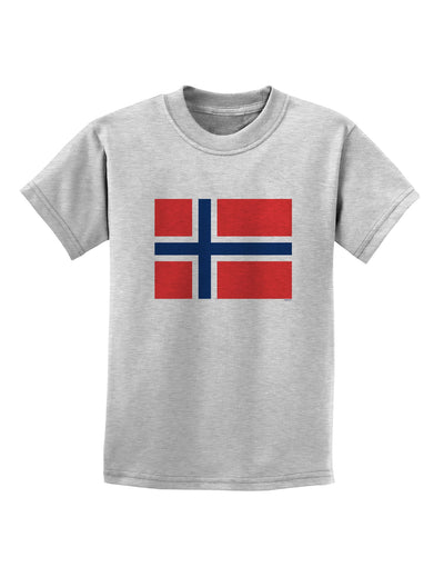 TooLoud Norwegian Flag Childrens T-Shirt-Childrens T-Shirt-TooLoud-AshGray-X-Small-Davson Sales