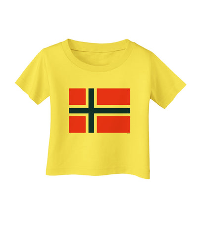 TooLoud Norwegian Flag Infant T-Shirt-Infant T-Shirt-TooLoud-Yellow-06-Months-Davson Sales