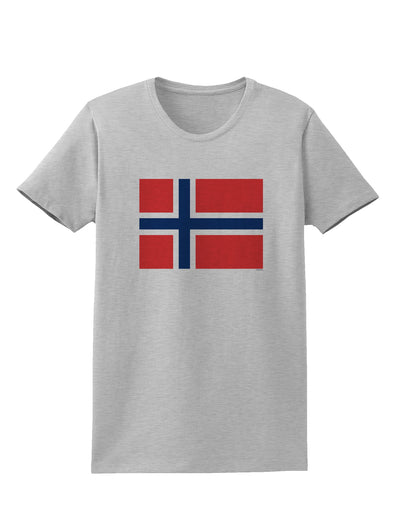 TooLoud Norwegian Flag Womens T-Shirt-Womens T-Shirt-TooLoud-AshGray-X-Small-Davson Sales