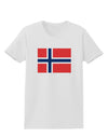 TooLoud Norwegian Flag Womens T-Shirt-Womens T-Shirt-TooLoud-White-X-Small-Davson Sales