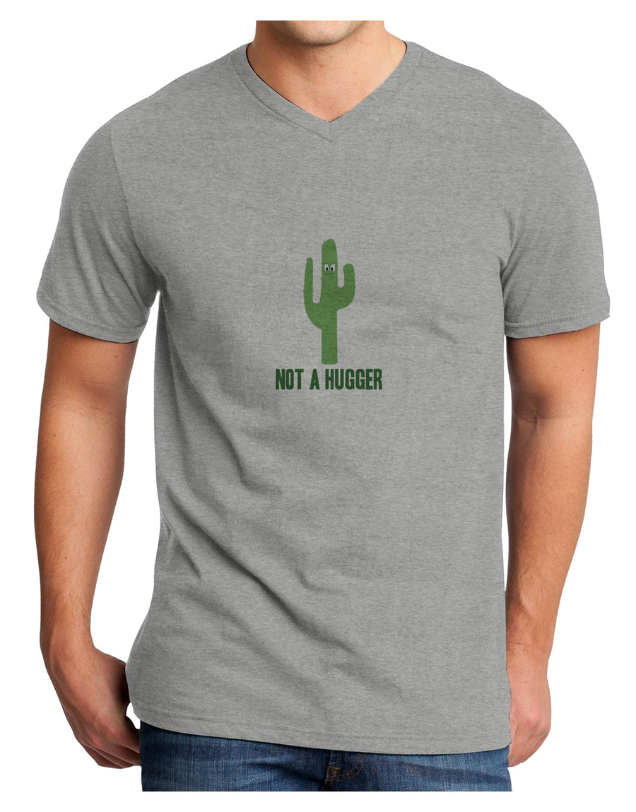 TooLoud Not a Hugger Adult V-Neck T-shirt-Mens V-Neck T-Shirt-TooLoud-White-Small-Davson Sales