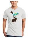 TooLoud Oh Snap Chocolate Easter Bunny Adult V-Neck T-shirt-Mens V-Neck T-Shirt-TooLoud-White-Small-Davson Sales