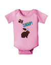 TooLoud Oh Snap Chocolate Easter Bunny Baby Romper Bodysuit-Baby Romper-TooLoud-Light-Pink-06-Months-Davson Sales