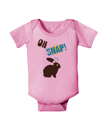 TooLoud Oh Snap Chocolate Easter Bunny Baby Romper Bodysuit-Baby Romper-TooLoud-Light-Pink-06-Months-Davson Sales