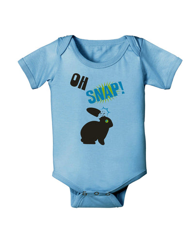 TooLoud Oh Snap Chocolate Easter Bunny Baby Romper Bodysuit-Baby Romper-TooLoud-Light-Blue-06-Months-Davson Sales