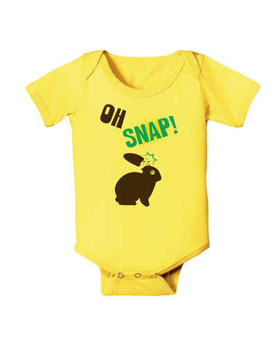 TooLoud Oh Snap Chocolate Easter Bunny Baby Romper Bodysuit-Baby Romper-TooLoud-Yellow-06-Months-Davson Sales