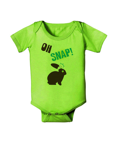 TooLoud Oh Snap Chocolate Easter Bunny Baby Romper Bodysuit-Baby Romper-TooLoud-Lime-Green-06-Months-Davson Sales