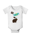 TooLoud Oh Snap Chocolate Easter Bunny Baby Romper Bodysuit-Baby Romper-TooLoud-White-06-Months-Davson Sales