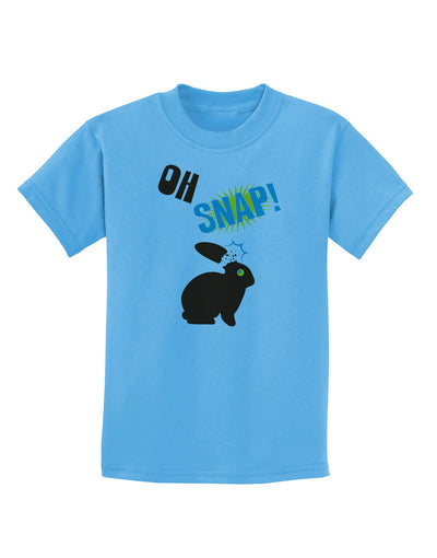 TooLoud Oh Snap Chocolate Easter Bunny Childrens T-Shirt-Childrens T-Shirt-TooLoud-Aquatic-Blue-X-Small-Davson Sales