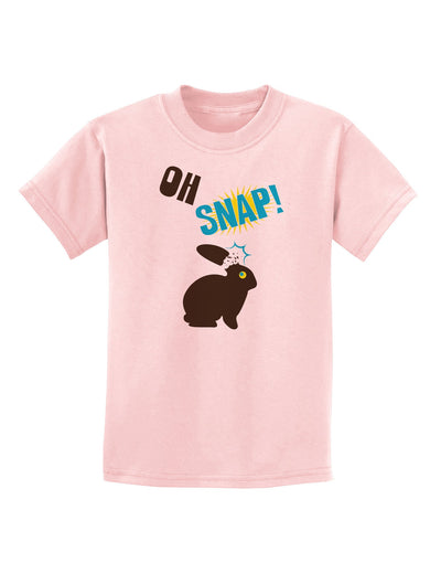 TooLoud Oh Snap Chocolate Easter Bunny Childrens T-Shirt-Childrens T-Shirt-TooLoud-PalePink-X-Small-Davson Sales