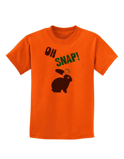 TooLoud Oh Snap Chocolate Easter Bunny Childrens T-Shirt-Childrens T-Shirt-TooLoud-Orange-X-Small-Davson Sales