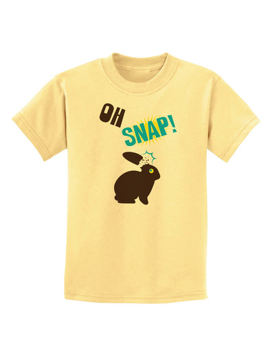 TooLoud Oh Snap Chocolate Easter Bunny Childrens T-Shirt-Childrens T-Shirt-TooLoud-Daffodil-Yellow-X-Small-Davson Sales