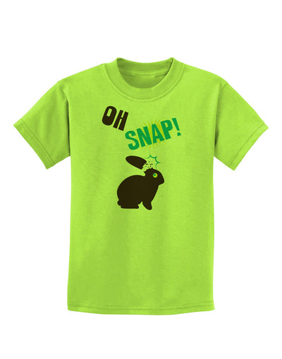 TooLoud Oh Snap Chocolate Easter Bunny Childrens T-Shirt-Childrens T-Shirt-TooLoud-Lime-Green-X-Small-Davson Sales