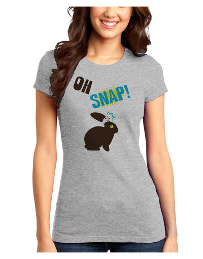 TooLoud Oh Snap Chocolate Easter Bunny Juniors T-Shirt-Womens Juniors T-Shirt-TooLoud-Ash-Gray-Juniors Fitted X-Small-Davson Sales