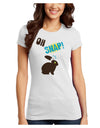 TooLoud Oh Snap Chocolate Easter Bunny Juniors T-Shirt-Womens Juniors T-Shirt-TooLoud-White-Juniors Fitted X-Small-Davson Sales