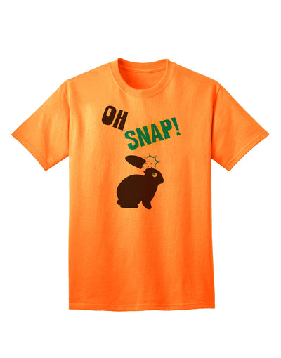 TooLoud Oh Snap Chocolate Easter Bunny - Premium Adult T-Shirt for Festive Occasions-Mens T-shirts-TooLoud-Neon-Orange-Small-Davson Sales