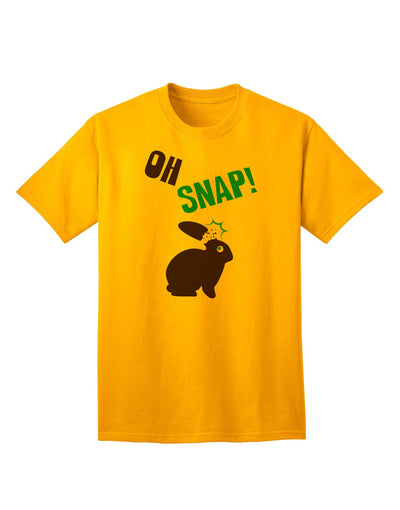 TooLoud Oh Snap Chocolate Easter Bunny - Premium Adult T-Shirt for Festive Occasions-Mens T-shirts-TooLoud-Gold-Small-Davson Sales